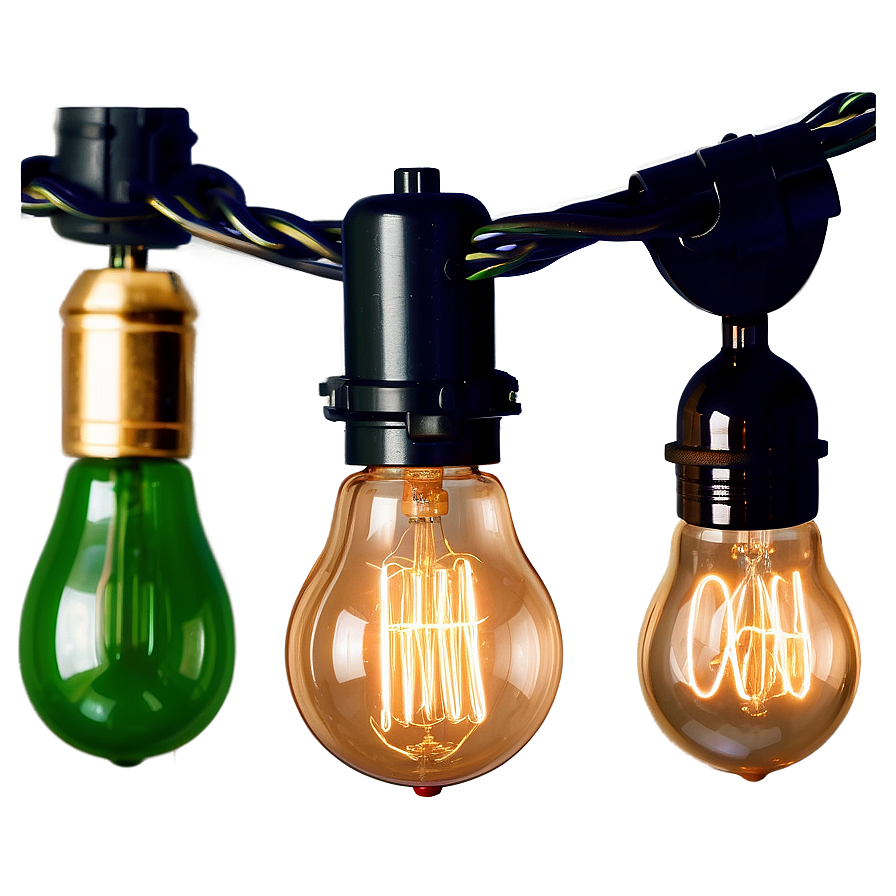 Edison Bulb String Light Png Vlx