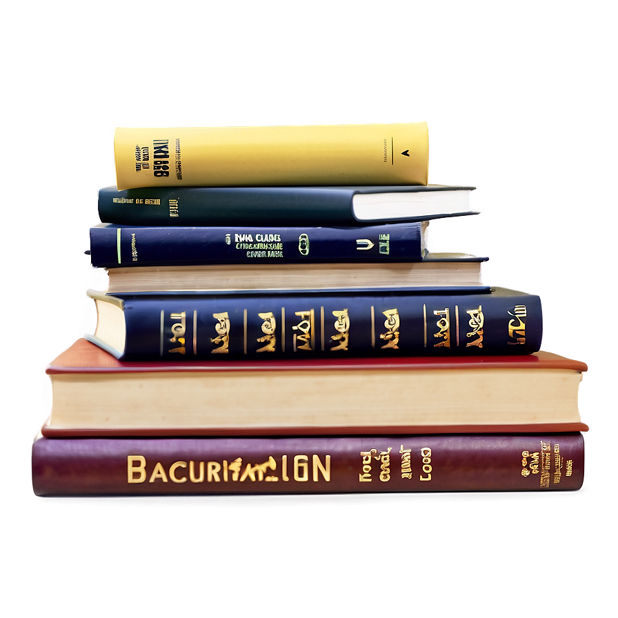 Educational Books Stack Png 06132024