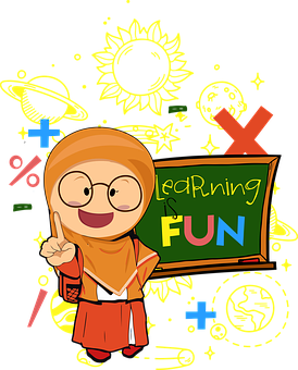 Educational Cartoon Character Learning Fun PNG with transparent background