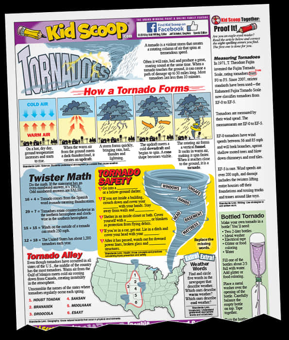 Educational Kids Section Tornado Information PNG image with a transparent background, free high-resolution download