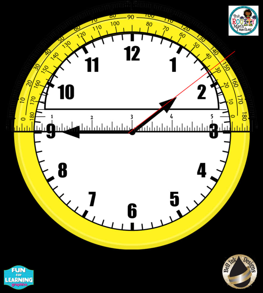 Educational Protractor Clock Hybrid