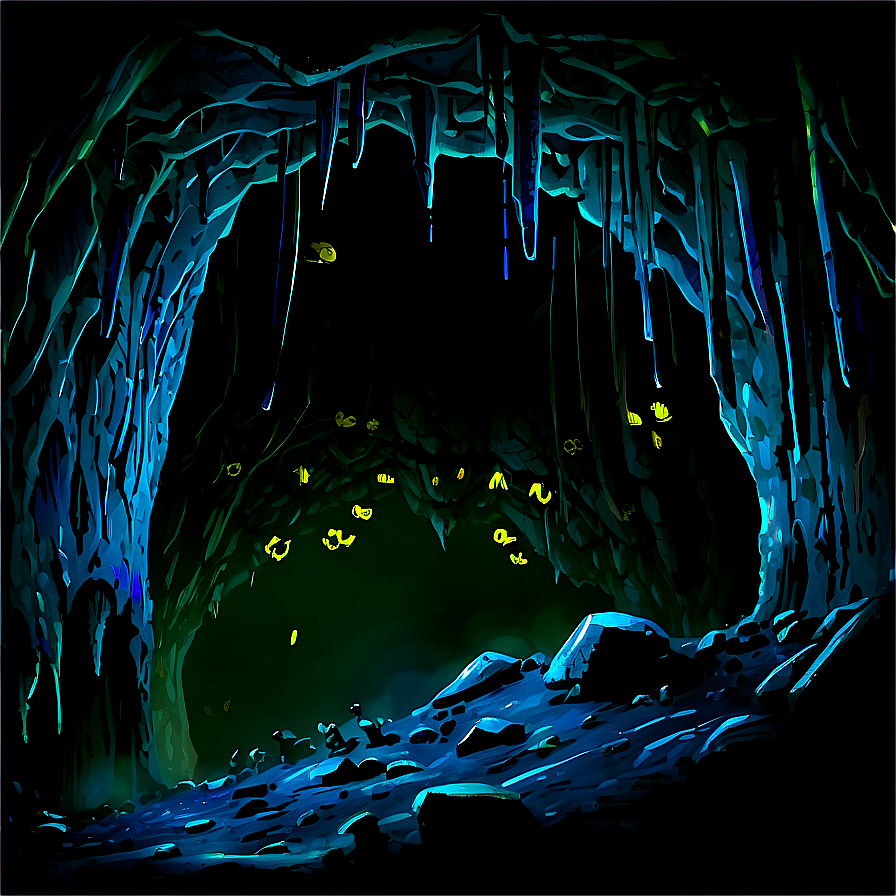 Eerie Bat-infested Cave Png Rbk62