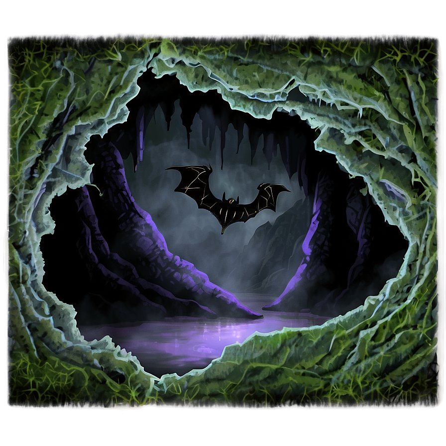 Eerie Bat-infested Cave Png Sfq