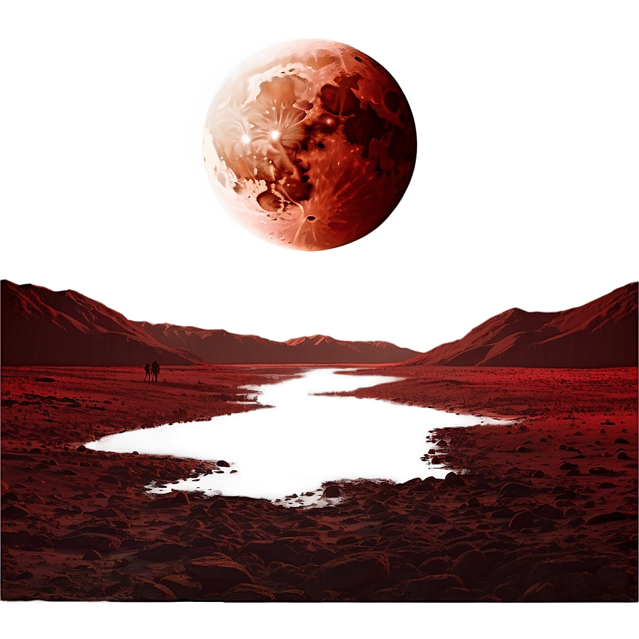 Eerie Blood Moon Landscape Png 06112024