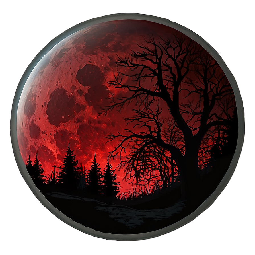 Eerie Blood Moon Landscape Png Yam