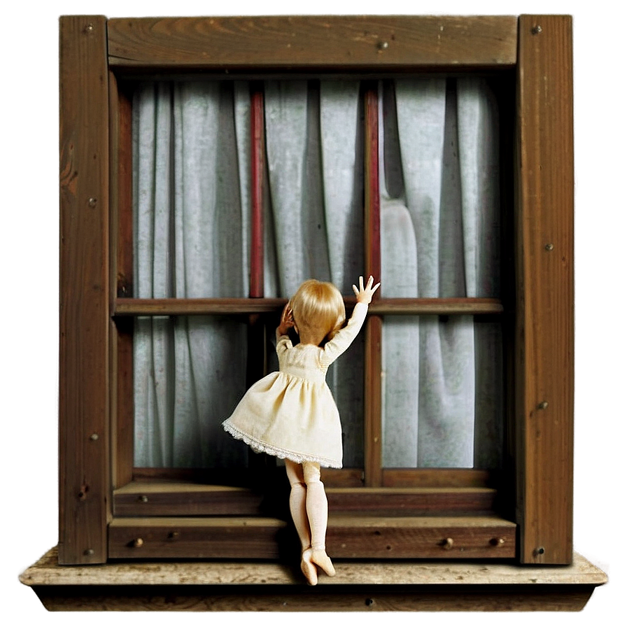 Eerie Doll In Window Png Khb36