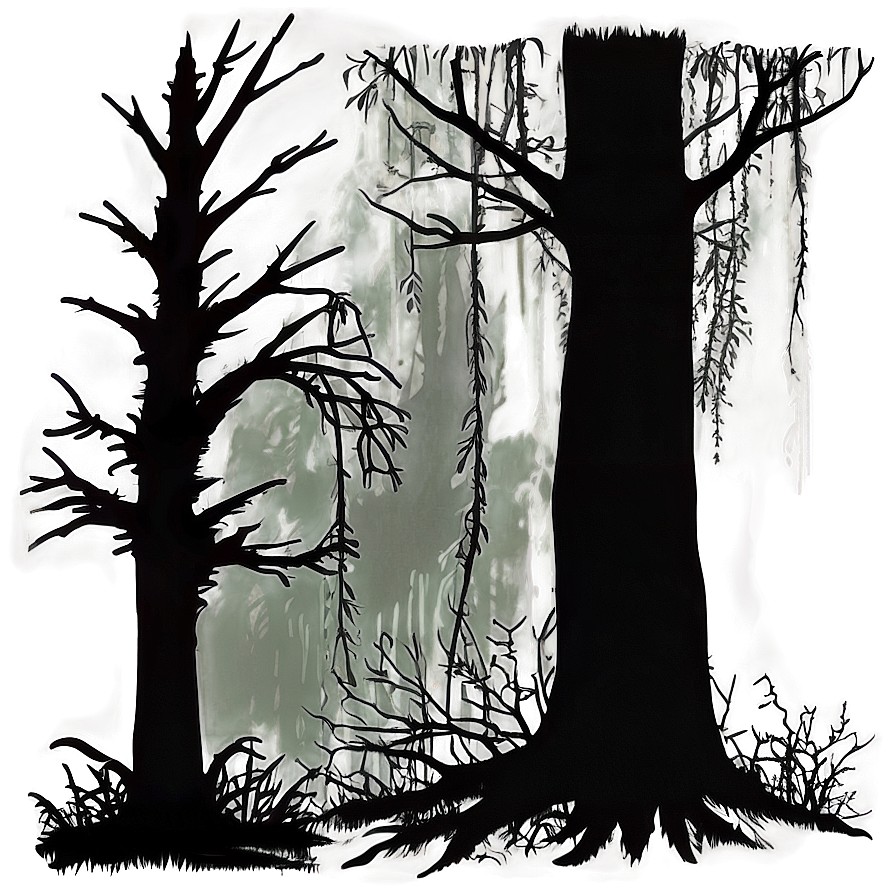 Eerie Forest Silhouette Png 42