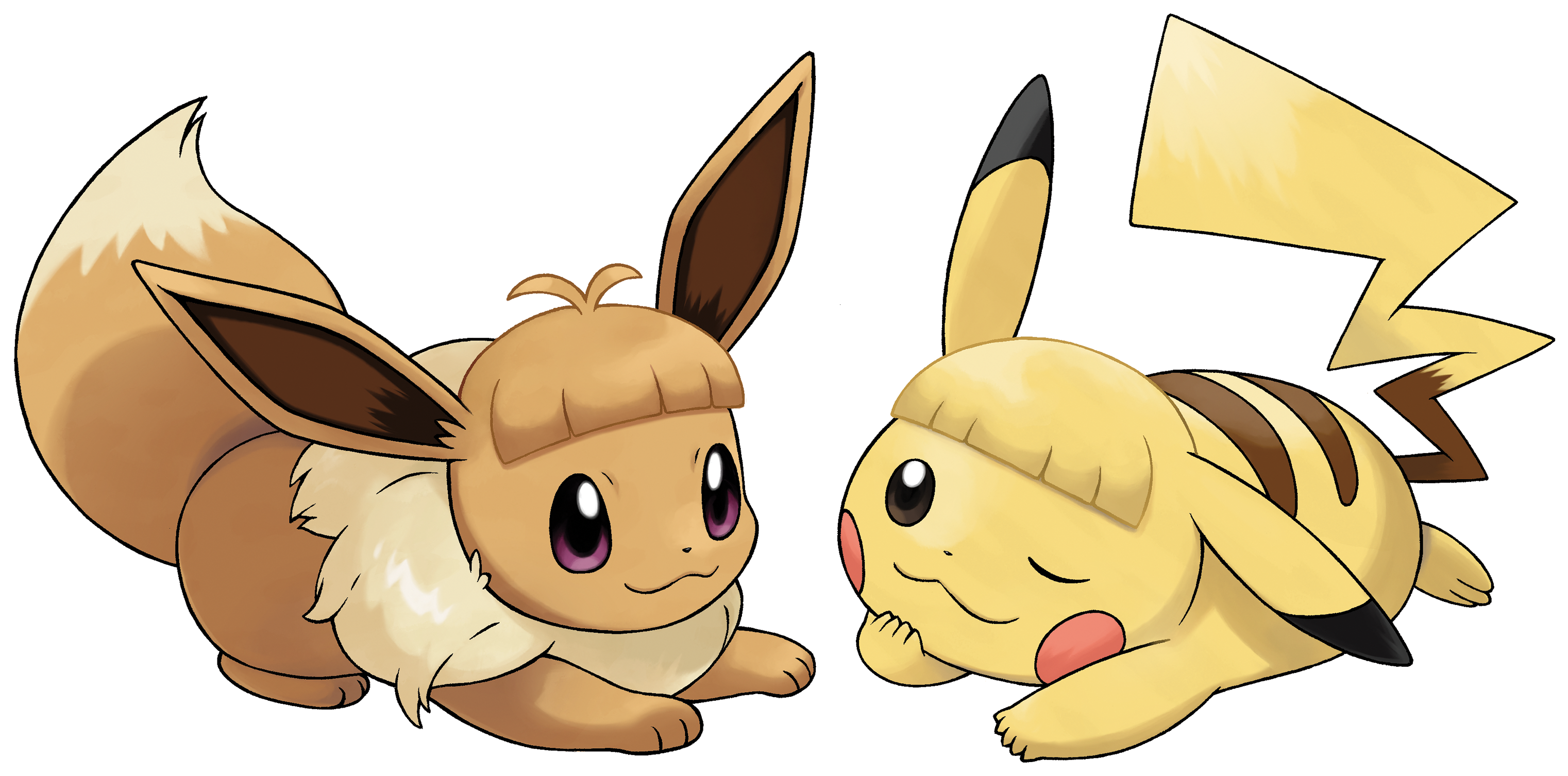 Eeveeand Pikachu Friends Illustration