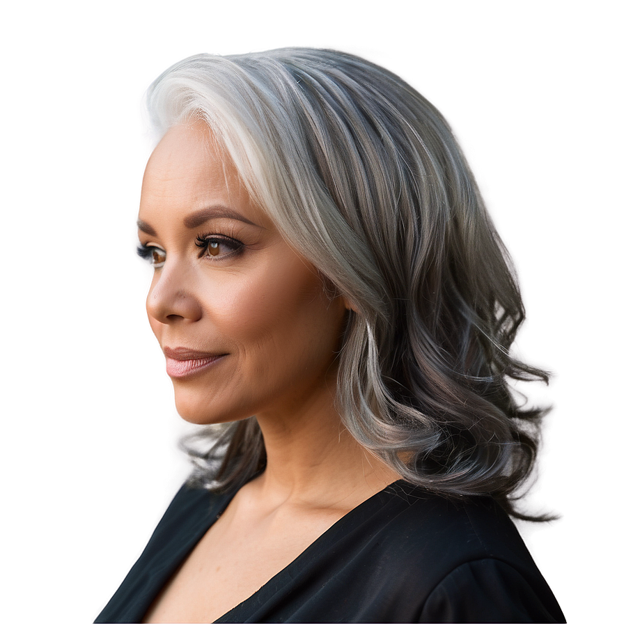 Effortless Grey Hair Styles Png Mpn11