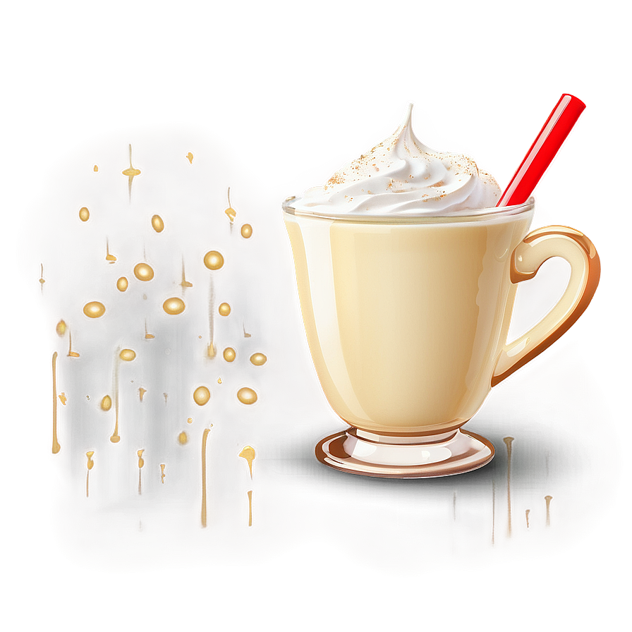 Eggnog with Whipped Cream Top PNG 06132024 PNG with transparent background