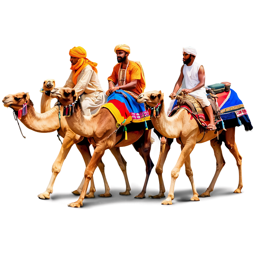 Egypt Desert Camel Caravan PNG mhl9 PNG with transparent background