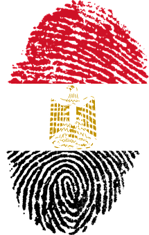 Egyptian Flag Fingerprint Art PNG with transparent background