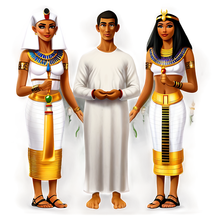 Egyptian Priest And Priestesses Png Sax5