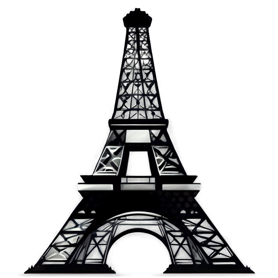 Eiffel Tower Black And White Png 05212024