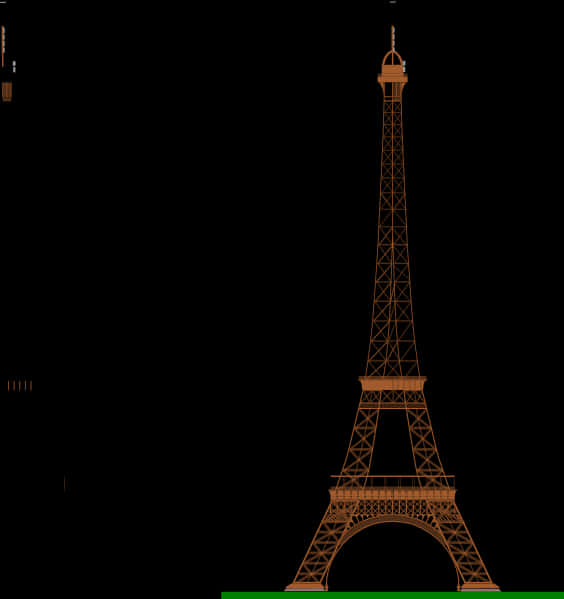 Eiffel Tower Graphic Outline