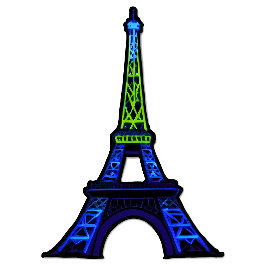 Eiffel Tower Neon Lights Png Pyy52