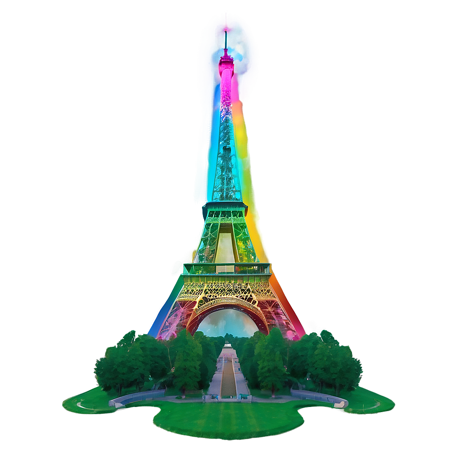 Eiffel Tower Rainbow Effect Png Rky