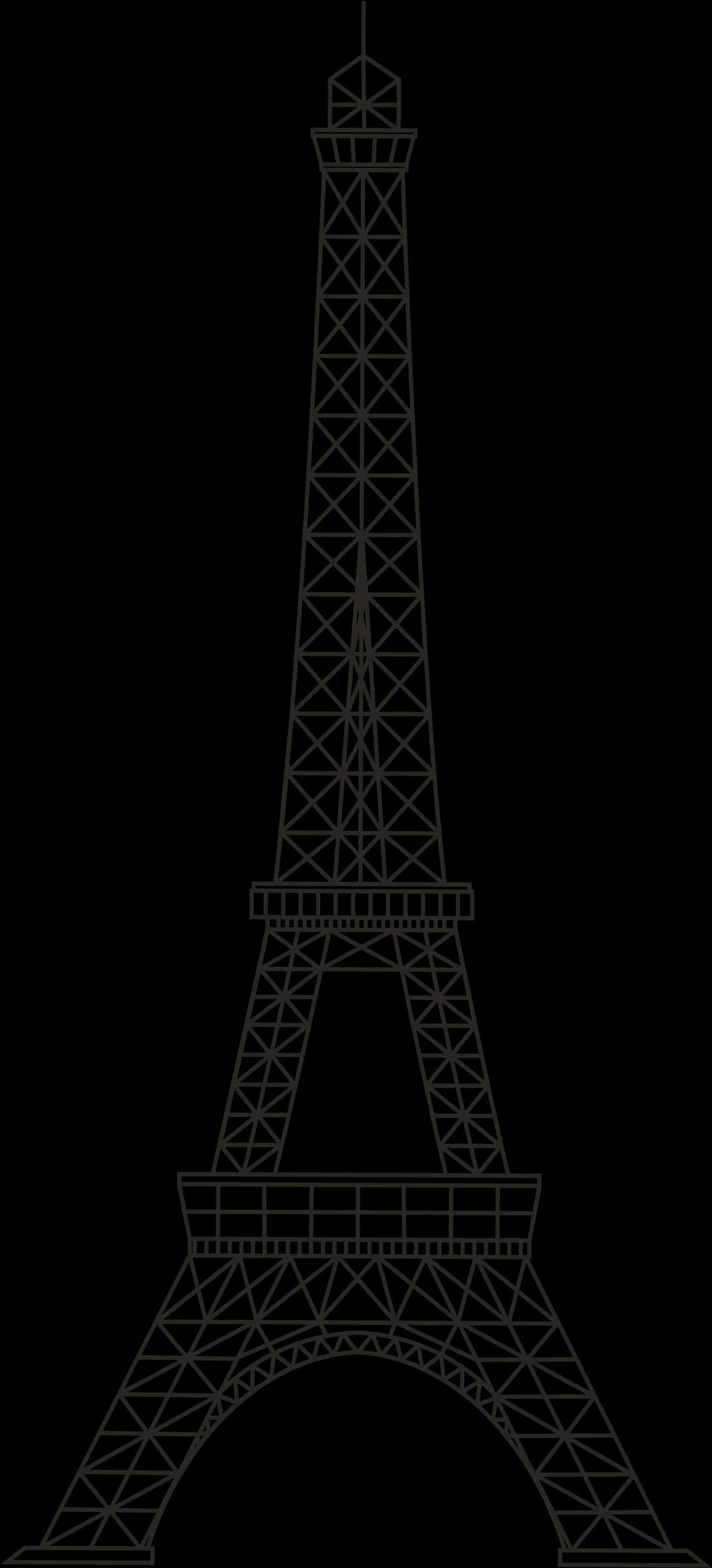 Eiffel Tower Silhouette Outlines