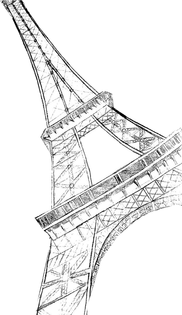 Eiffel Tower Sketch Tumblr For Kids - Eiffel Tower Sketch, HD Png Download PNG with transparent background