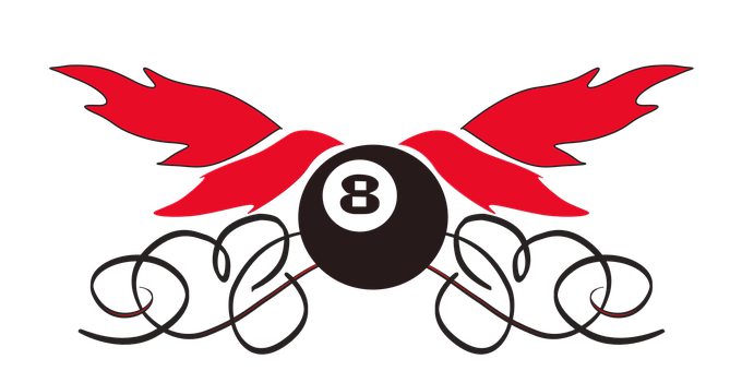 Eight Ball Wings Artwork PNG with transparent background