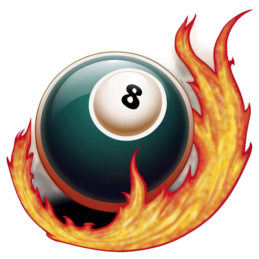 Eight Ball With Flames Png 15