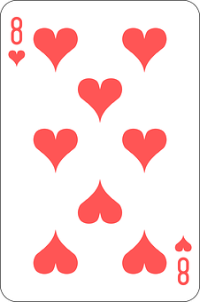 Eightof Hearts Playing Card PNG with transparent background