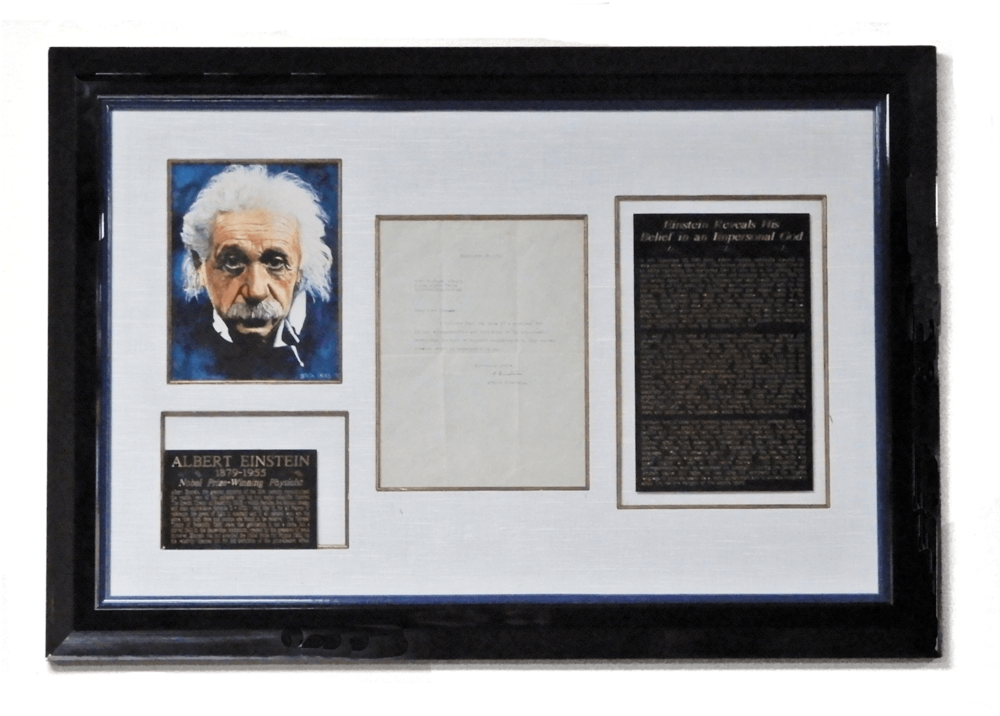 Einstein Portraitand Manuscript Display