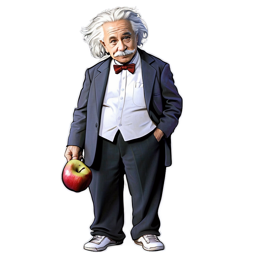 Einstein With Apple Png 06242024