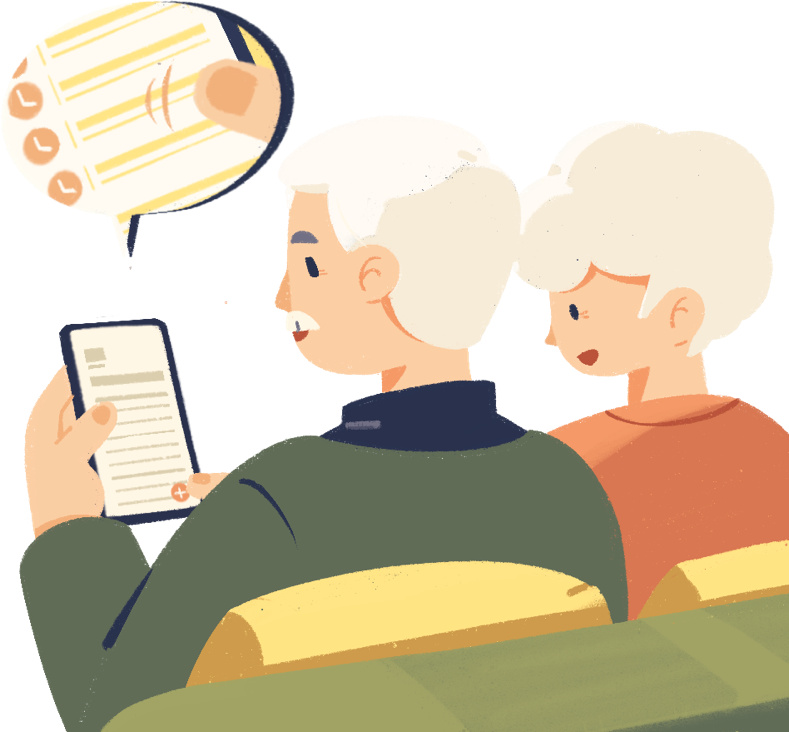 Elderly Couple Using Smartphone