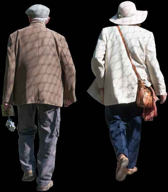 Elderly Couple Walking Together