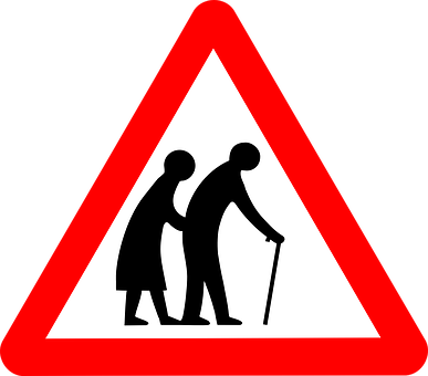 Elderly Crossing Sign PNG with transparent background