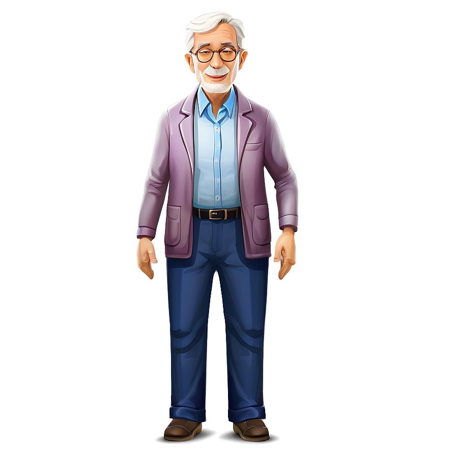 Elderly Doctor Cartoon Character Png 06212024