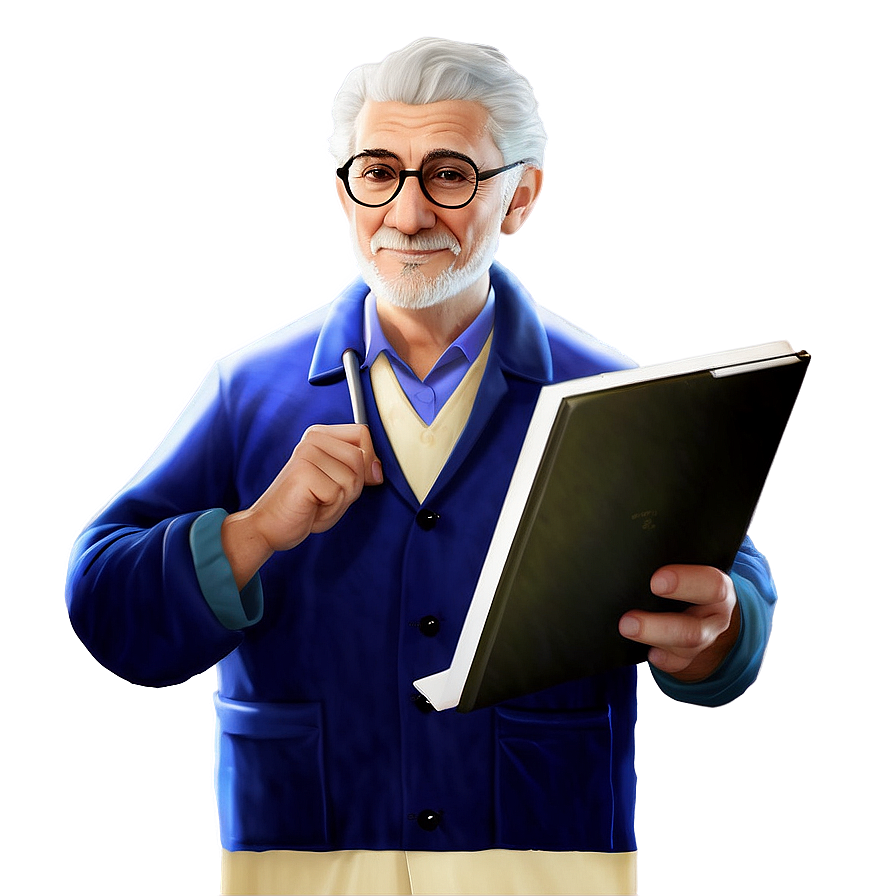 Elderly Doctor Cartoon Character Png 5