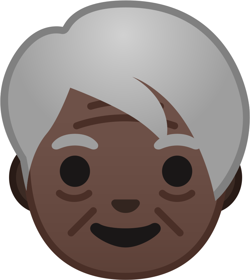 Older Adult Dark Skin Tone Icon - Old People Emoji Png, Transparent Png PNG with transparent background