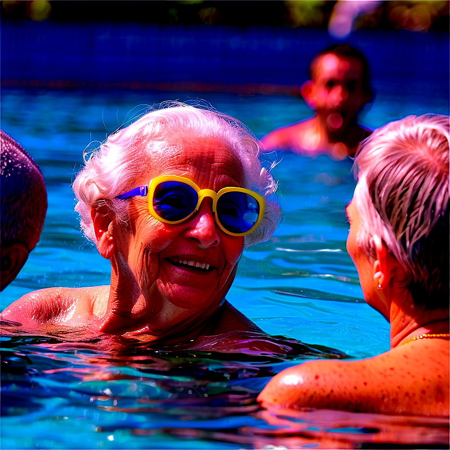 Elderly People Enjoying Swim Png 06262024