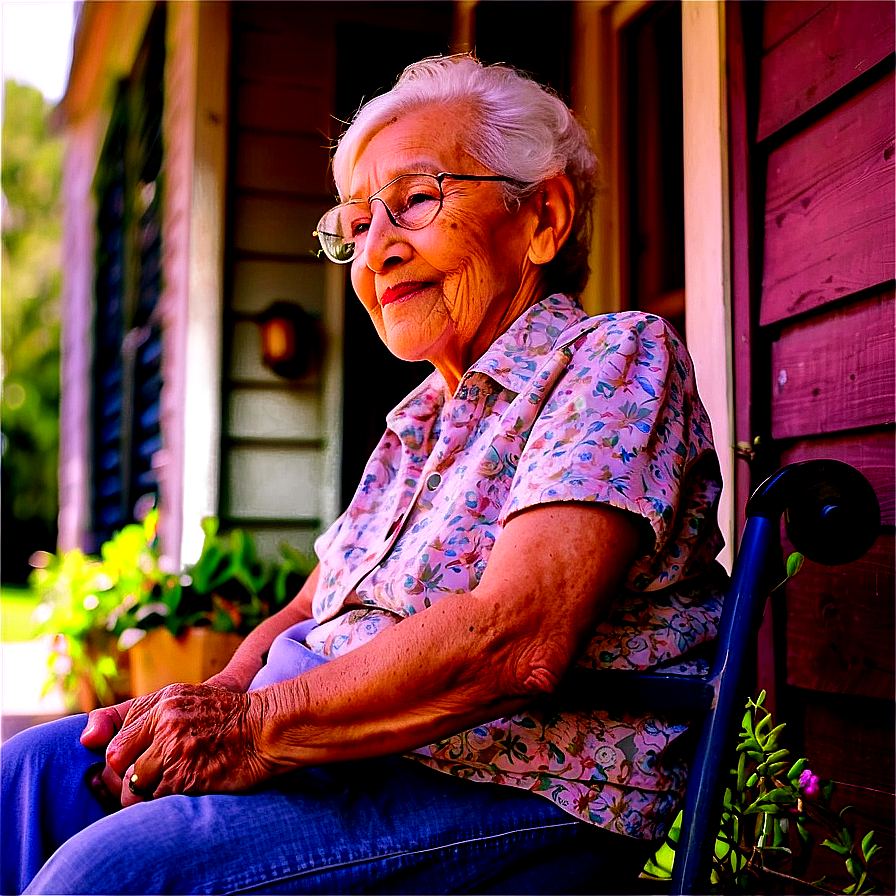 Elderly People Sitting On Porch Png Jru