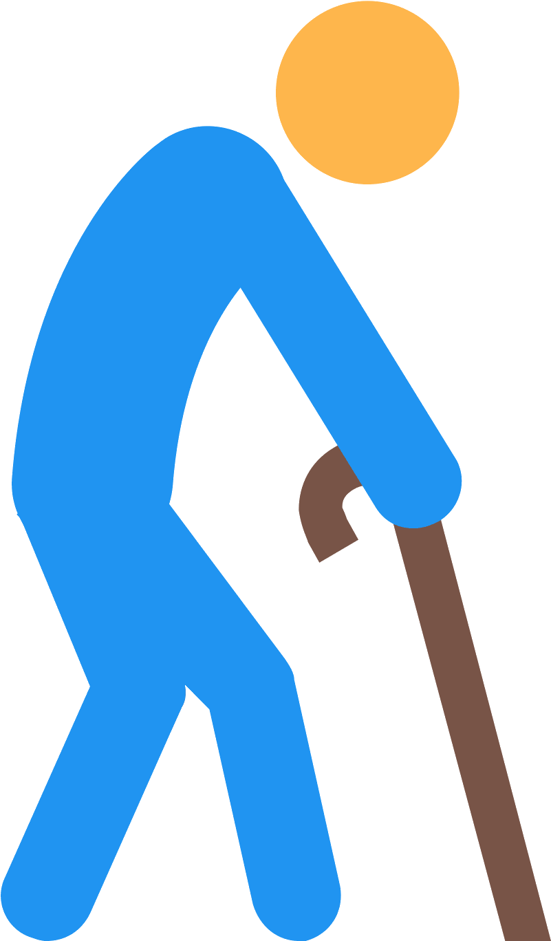 Elderly Person Walkingwith Cane Icon