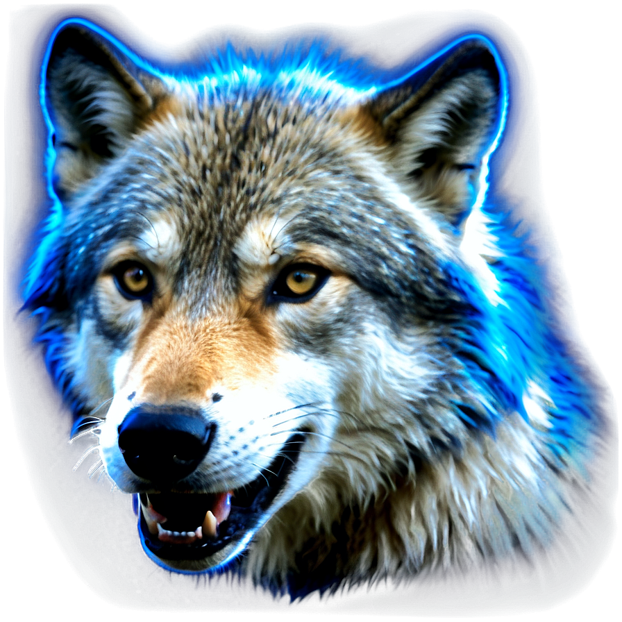 Electric Blue Wolf Face Png Fbh3