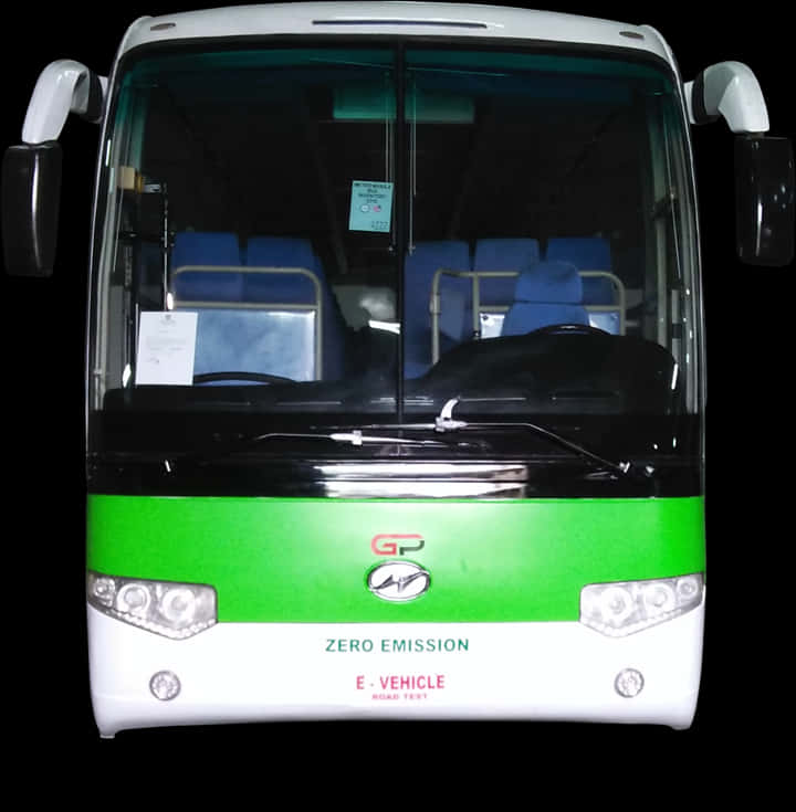 Electric Bus Front Viewat Night