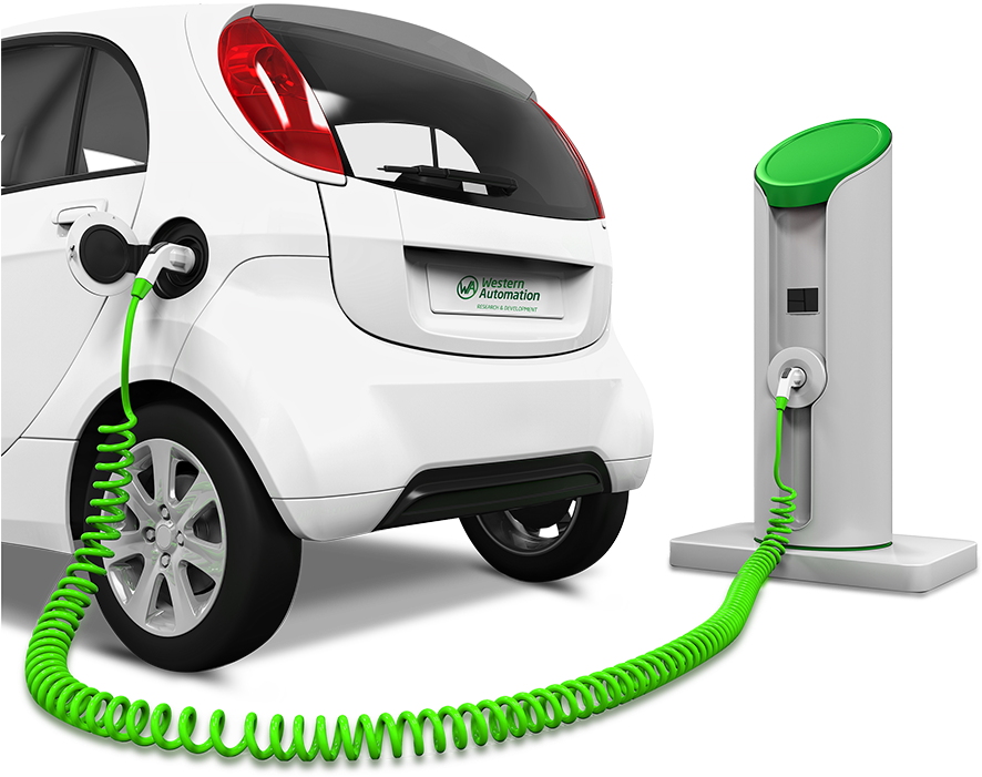 Electric Car Charging Station PNG with transparent background