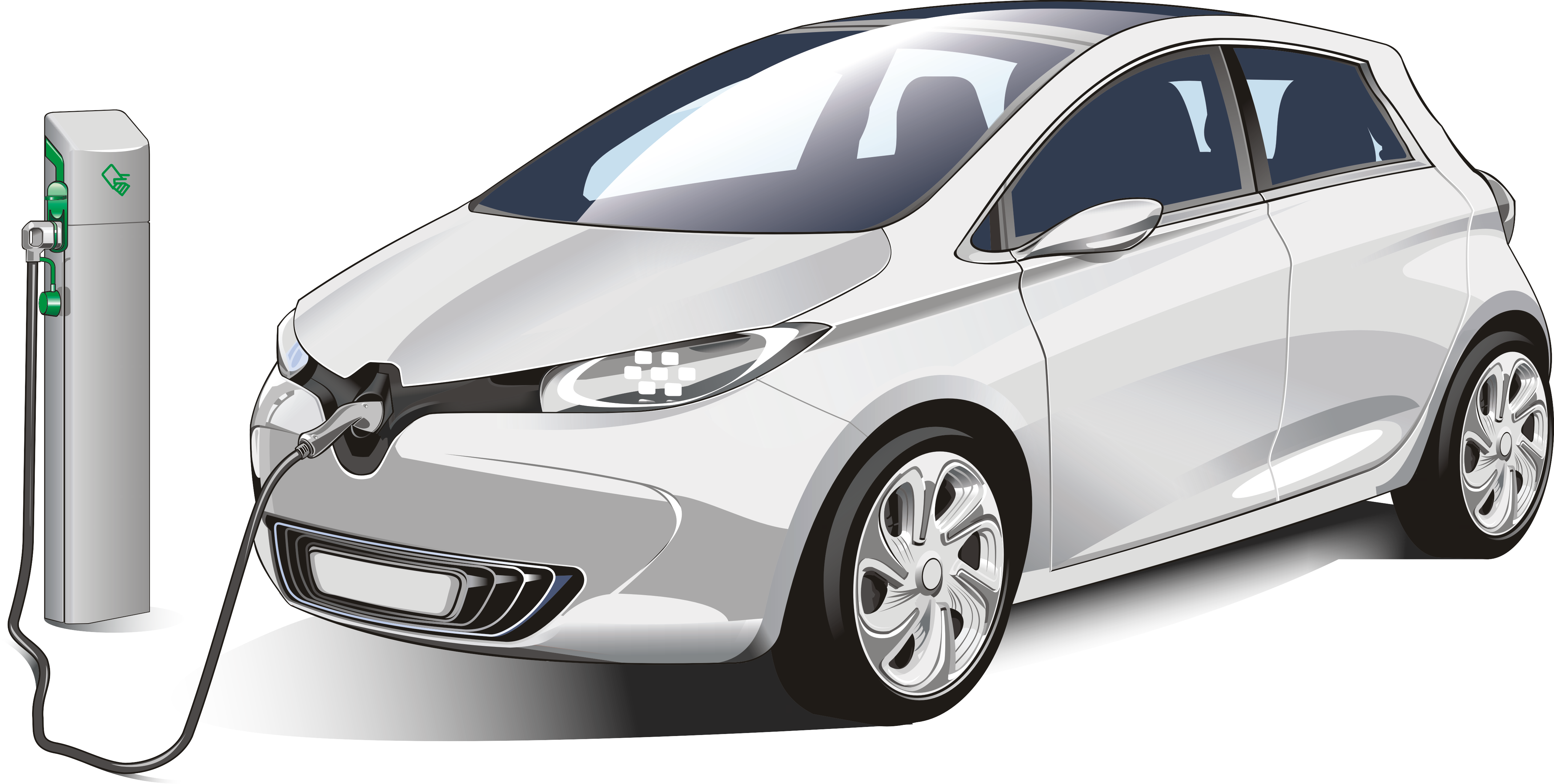 Electric Car Being Charged, HD Png Download PNG with transparent background