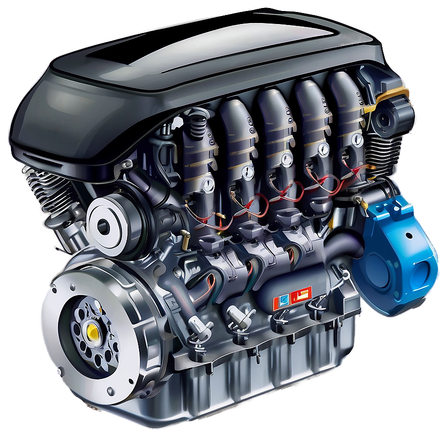 Electric Car Engine Illustration PNG 06132024 PNG image with a transparent background, free high-resolution download