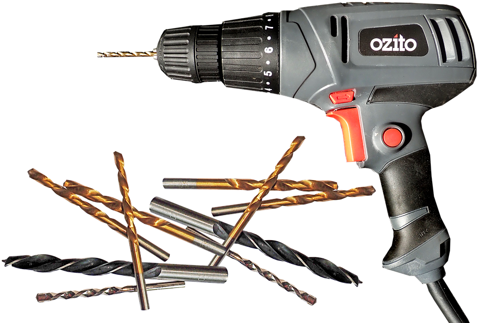Tools, Drill, Bits, Work, Home Maintenance, Workshop - Handheld Power Drill, HD Png Download PNG with transparent background