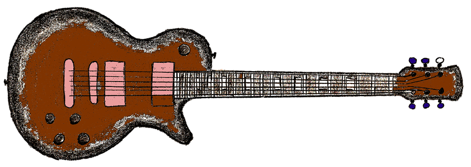 Electric Guitar Artistic Rendering PNG with transparent background