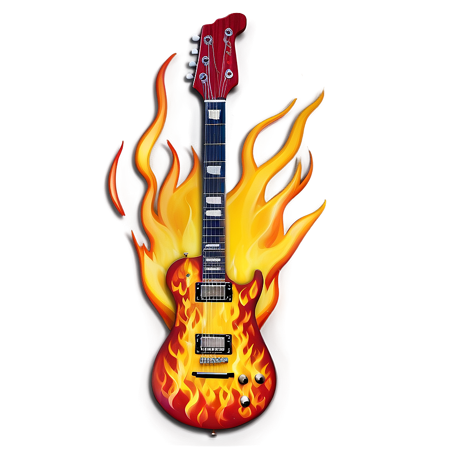 Electric Guitar Flames Png 8