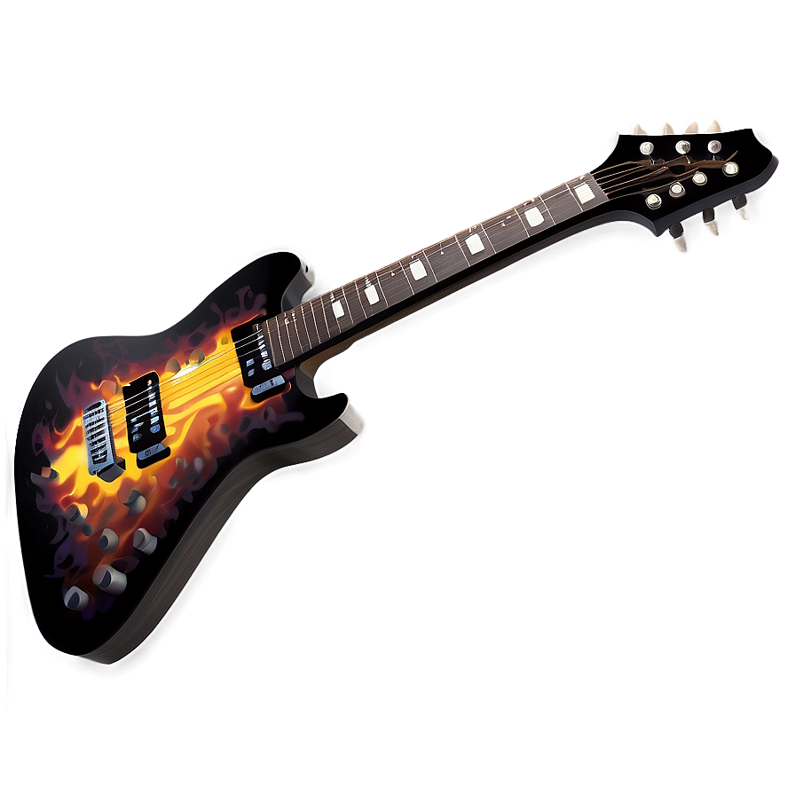 Electric Guitar Flames Png Gff49