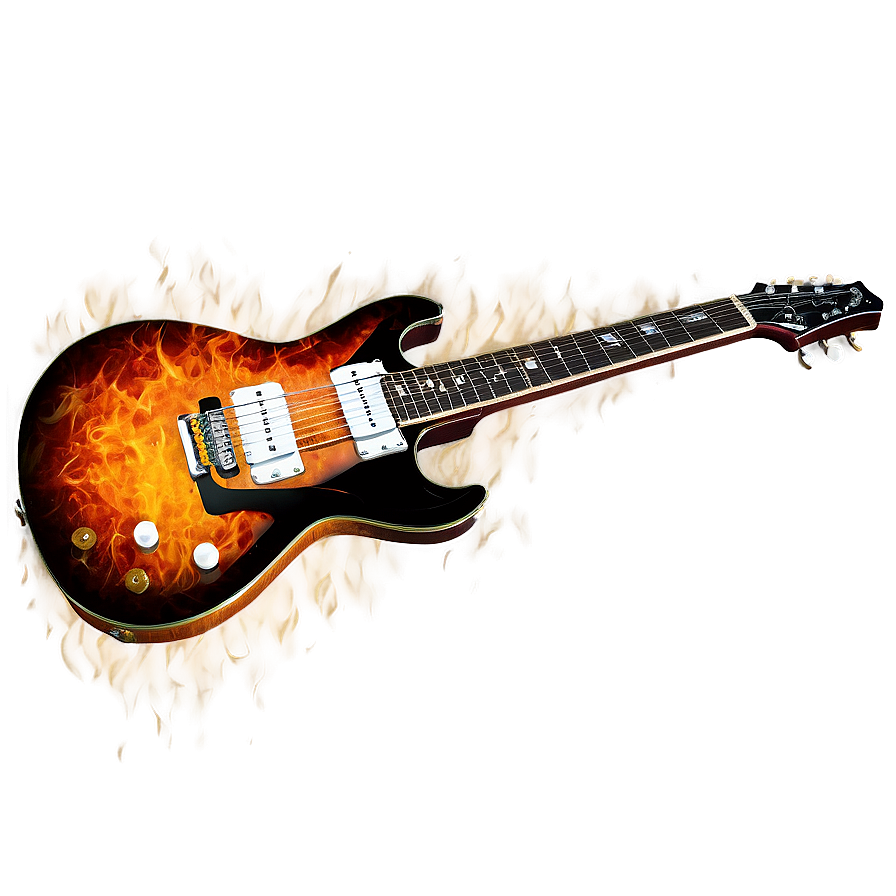 Electric Guitar On Fire Png 05252024