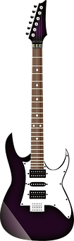 Electric Guitar Purple Black Design