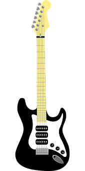 Electric Guitar Vector Illustration PNG with transparent background