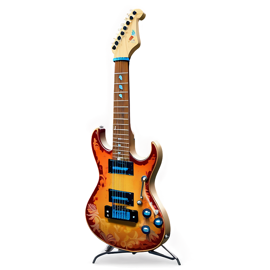 Electric Guitar With Skulls Png Umd